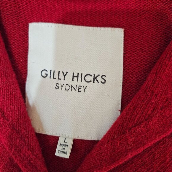 Gilly Hicks Sydney Red Cardigan Sz Small Letter Sweater Button-Up Preppy - Picture 7 of 12